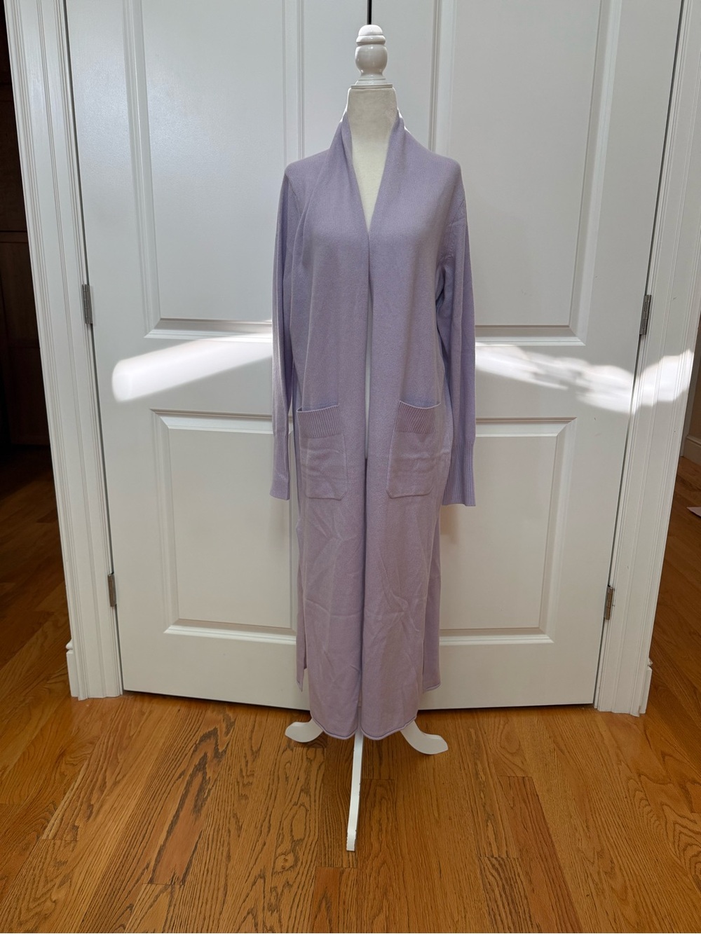 Naked Cashmere 100% Cashmere Long Duster Cardigan Wisteria